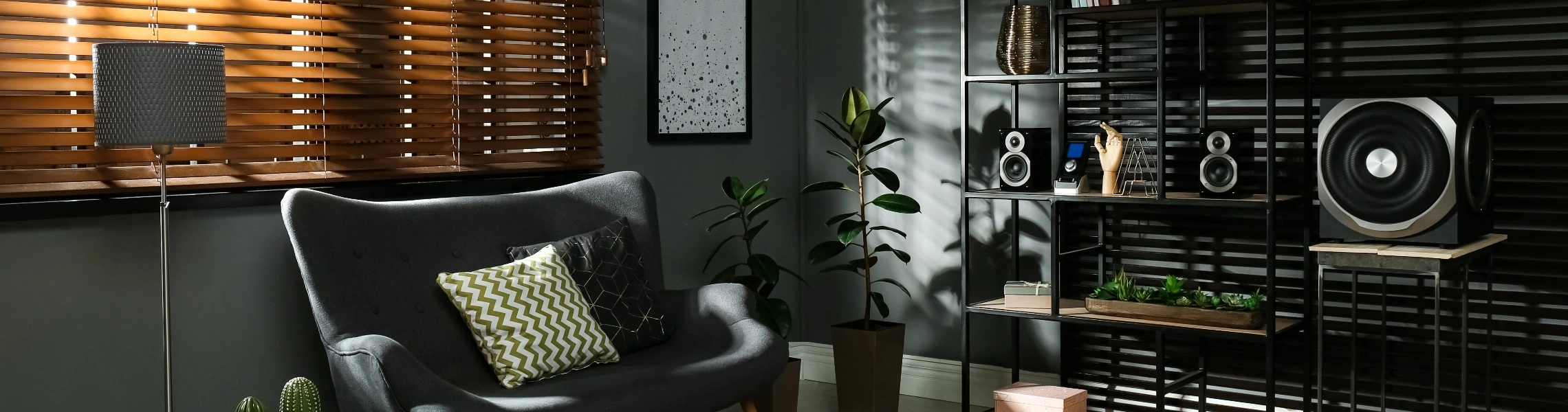 A bright living room with a comfortable chair