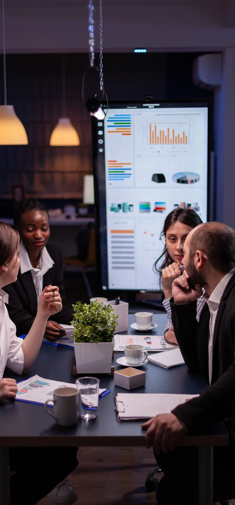 Business team collaborating in a meeting room