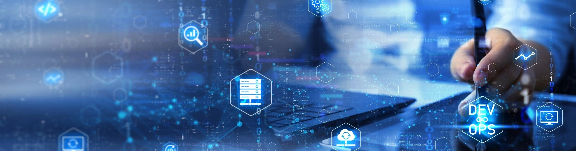 advanced technology symbols representing the future of data security, including locks and digital networks